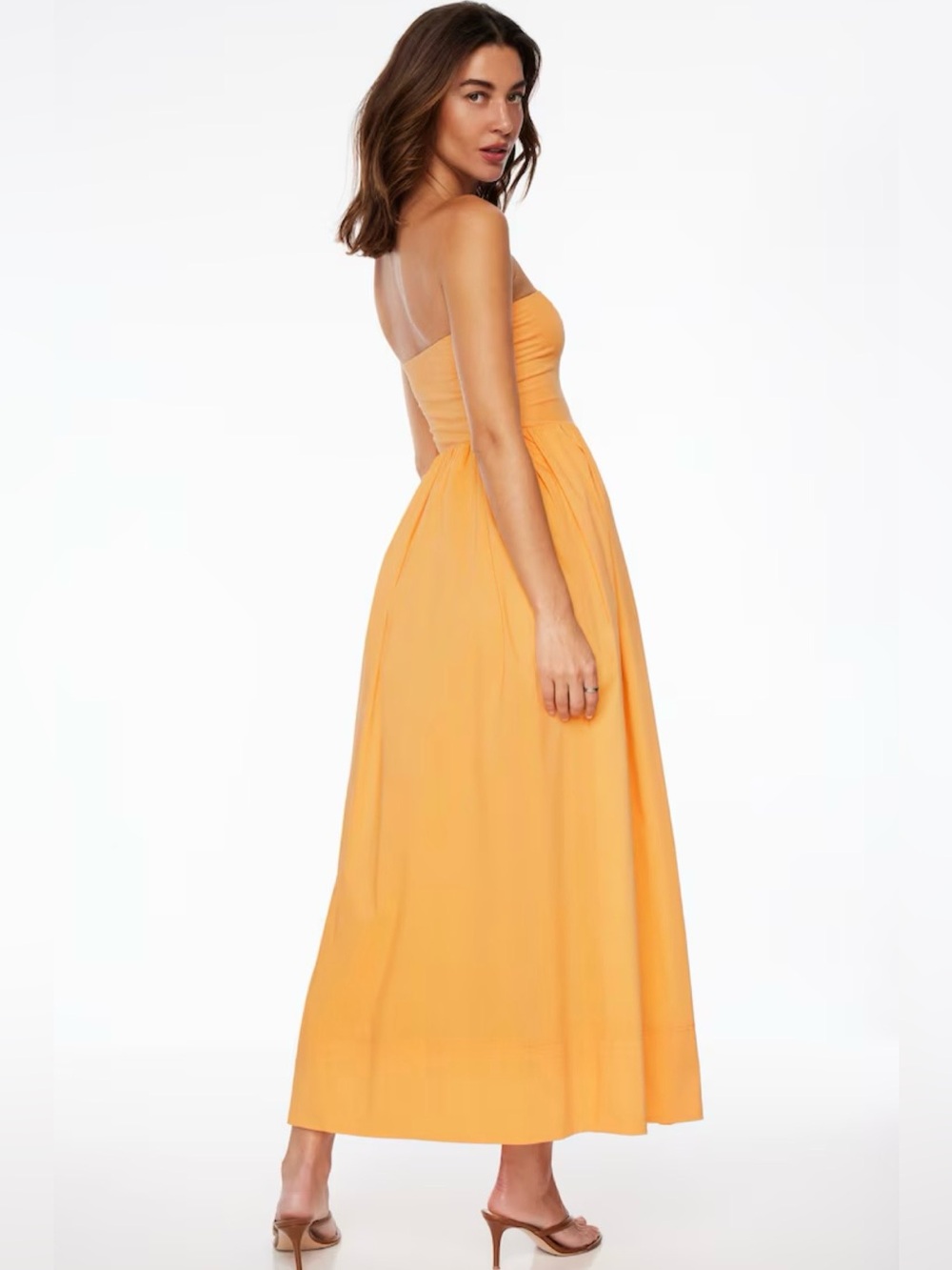 Dynamite Strapless Maxi Dress in Orange